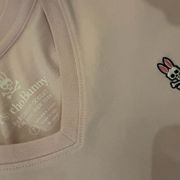 Psycho bunny light pink men’s vneck tee! Size 7! - Picture 3 of 3
